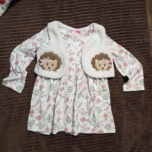 Goodlad Floral Dress with White Vest and Hedgehog Design
